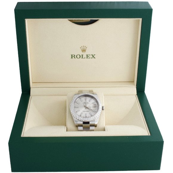 Men's Rolex 41mm DateJust II Iced Bezel w/ original box - Picture 5 of 8